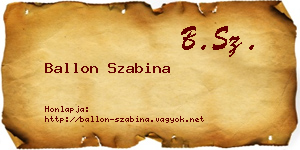 Ballon Szabina névjegykártya